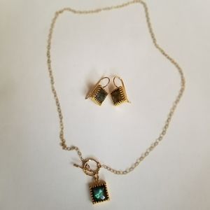 Gold filled necklace and earrings